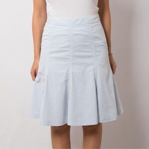 Brooks Brothers 346 Seersucker Striped A-Line Midi Skirt Women's Size 12